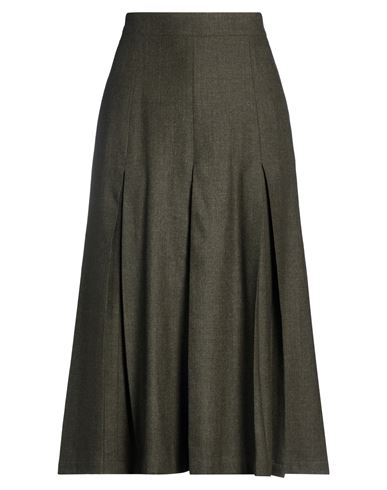 Aspesi Woman Midi Skirt Military Green Size 6 Virgin Wool, Acrylic, Polyamide, Cashmere