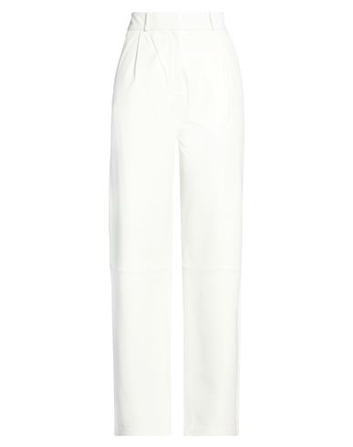 Kassl Editions Woman Pants Off White Size 8 Lambskin