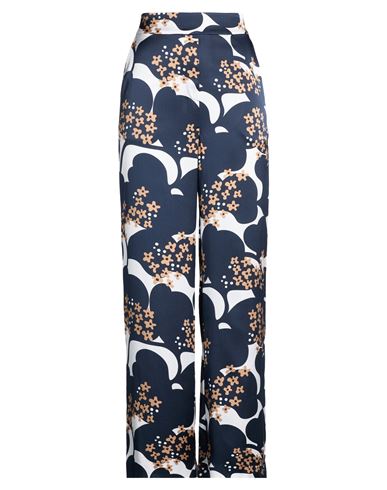 Herzensangelegenheit Woman Pants Midnight Blue Size 12 Silk, Elastane