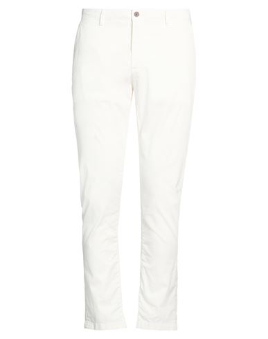 Yan Simmon Man Pants Off White Size 34 Cotton, Elastane
