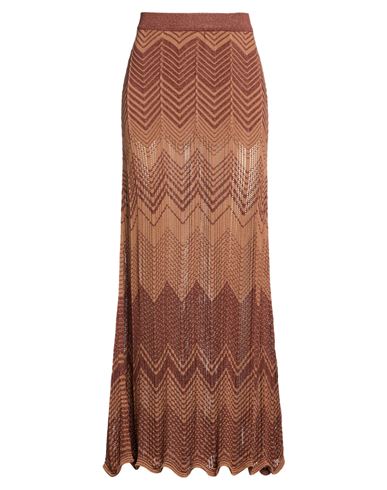 Akep Woman Maxi Skirt Tan Size 2 Viscose, Polyester, Polyamide In Brown