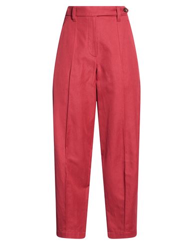 Brunello Cucinelli Woman Pants Brick Size 4 Cotton, Linen In Red