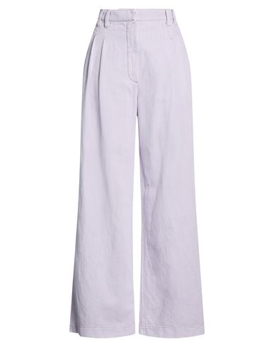 Brunello Cucinelli Woman Pants Lilac Size 8 Cotton, Linen In Purple