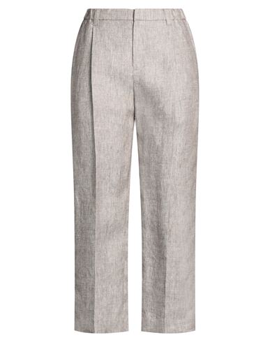 Brunello Cucinelli Woman Pants Grey Size 4 Hemp, Linen, Brass In Gray