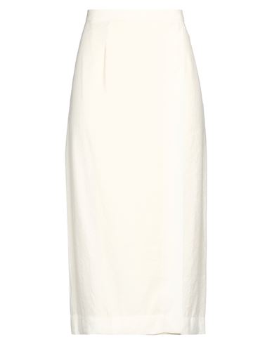 Gentryportofino Woman Midi Skirt Ivory Size 10 Modal, Polyester In White