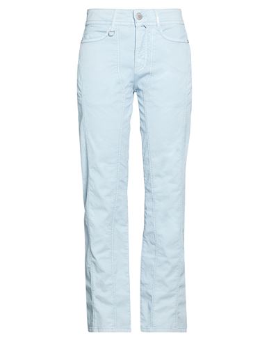 High Deceit Woman Pants Sky Blue Size 12 Cotton, Elastane