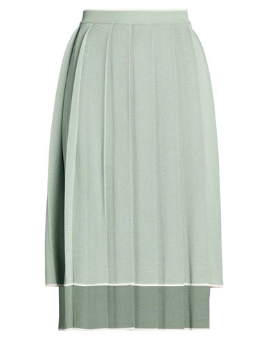 Thom Browne Woman Midi Skirt Sage Green Size 8 Silk, Cotton