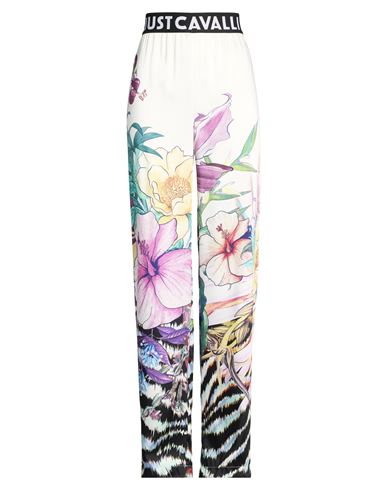 Just Cavalli Woman Pants Off White Size 10 Polyester