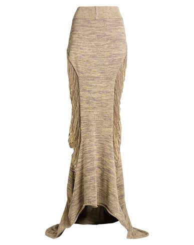 Rick Owens Woman Maxi Skirt Gold Size Onesize Virgin Wool, Viscose, Polyester In Neutral