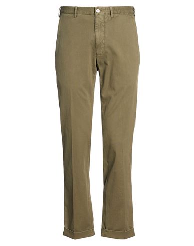 Santaniello Man Pants Military Green Size 40 Cotton, Elastane