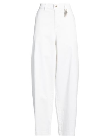 Jijil Woman Pants White Size 27 Cotton, Elastane