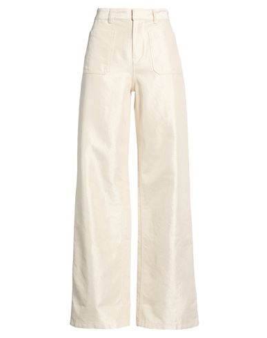 Dior Woman Pants Cream Size 6 Cotton, Viscose, Polyester In Neutral