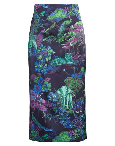 Dior Woman Midi Skirt Dark Purple Size 6 Wool, Silk In Multi