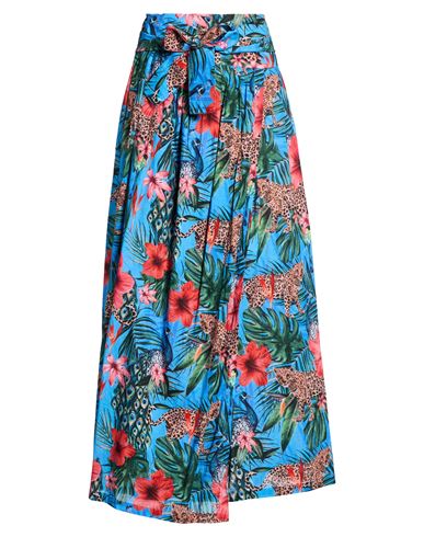Connor & Blake Woman Maxi Skirt Azure Size Xl Cotton In Blue