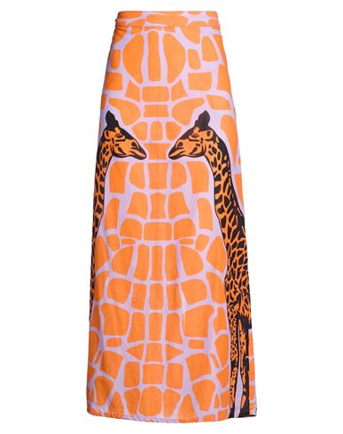 Connor & Blake Woman Maxi Skirt Orange Size M Cotton