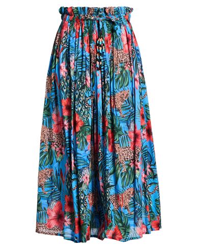 Connor & Blake Woman Maxi Skirt Azure Size M Cotton In Blue