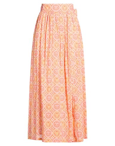 Connor & Blake Woman Maxi Skirt Apricot Size M Cotton In Orange
