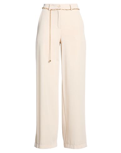 Kontatto Woman Pants Beige Size 6 Polyester, Elastane In Sand