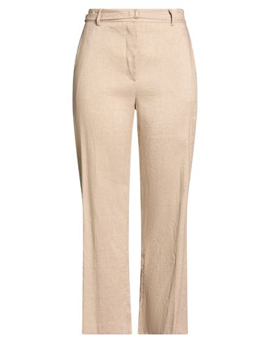Seventy Venezia Woman Pants Sand Size 10 Linen, Viscose, Polyamide, Polyester In Beige