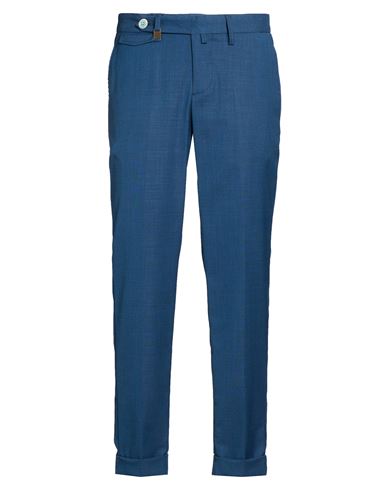 Barbati Man Pants Navy Size 28 Polyester, Viscose, Wool, Elastane In Blue