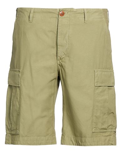 Tela Genova Man Shorts & Bermuda Shorts Military Green Size 38 Cotton