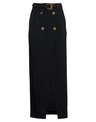 Versace Jeans Couture Woman Maxi Skirt Black Size 8 Viscose, Linen