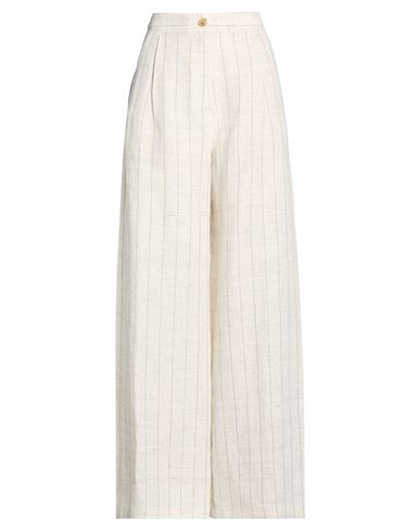 Barba Napoli Woman Pants Beige Size 12 Linen In White