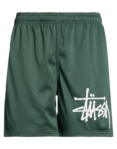 Stussy Man Shorts & Bermuda Shorts Dark Green Size Xl Polyester