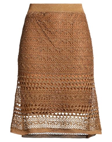 Tom Ford Woman Midi Skirt Tan Size M Viscose, Polyester, Polyamide In Brown