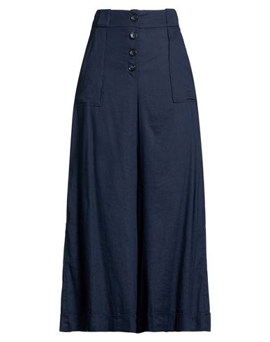 Alessia Santi Woman Pants Midnight Blue Size 10 Linen, Viscose, Elastane