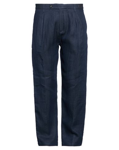 Massimo Alba Man Pants Navy Size 40 Linen In Blue