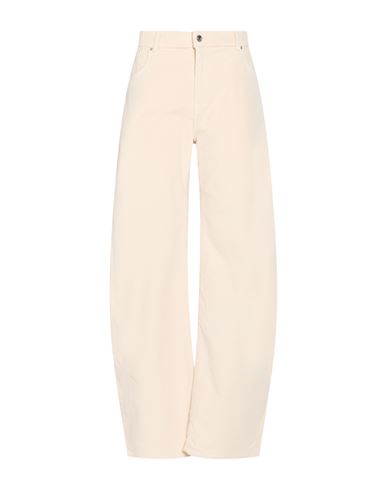 Vicolo Woman Pants Cream Size L Cotton, Modal, Elastane In White