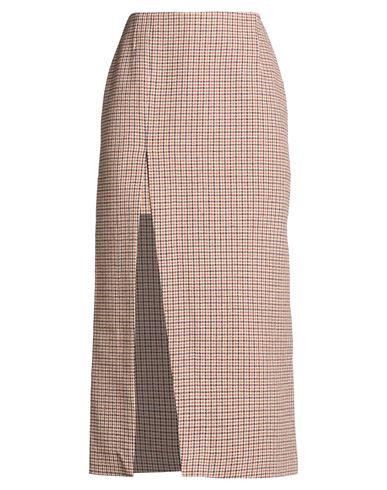 Sandro Woman Midi Skirt Brown Size 8 Cotton, Wool, Polyester, Polyamide