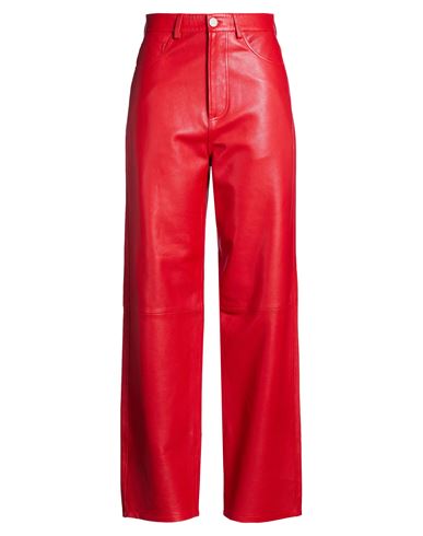 Rohe Róhe Woman Pants Red Size 12 Lambskin