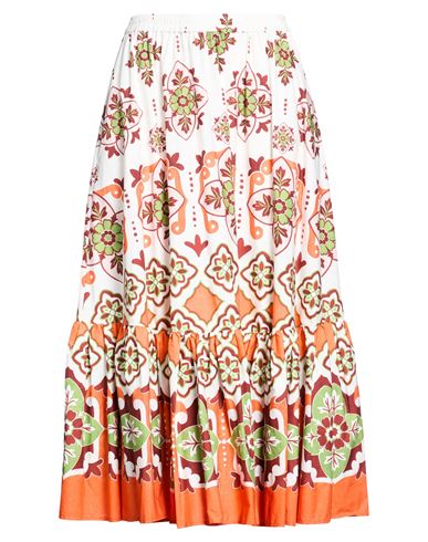Falda midi Mujer Naranja M,XL Mujer