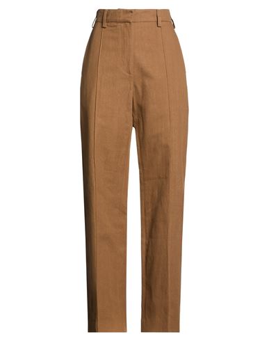 Laurence Bras Woman Pants Brown Size 8 Cotton, Linen