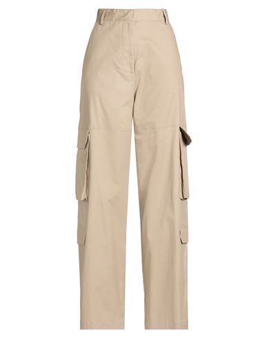 Manuel Ritz Woman Pants Beige Size 8 Cotton, Elastane In Brown