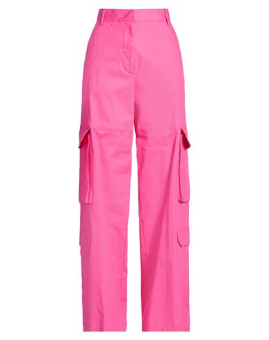 Manuel Ritz Woman Pants Fuchsia Size 6 Cotton, Elastane In Pink