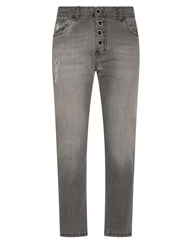 No-nà Woman Jeans Grey Size 12 Cotton, Elastane In Gray