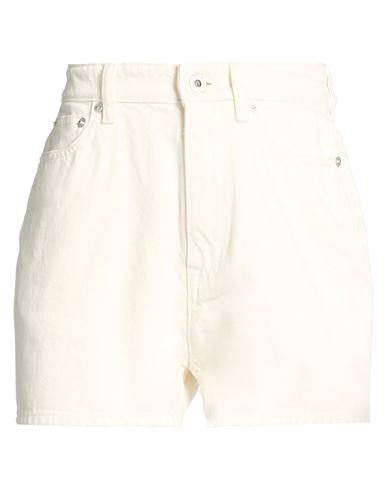 Kenzo Woman Denim Shorts Off White Size 26 Cotton