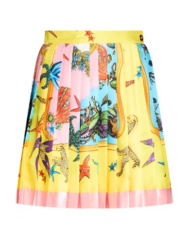 Versace Woman Mini Skirt Yellow Size 10 Polyester
