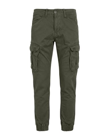 Alpha Industries Man Pants Military Green Size 34 Cotton, Elastane