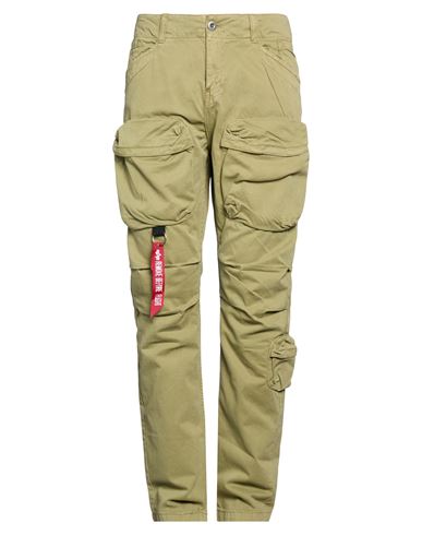 Alpha Industries Man Pants Sage Green Size 34 Cotton