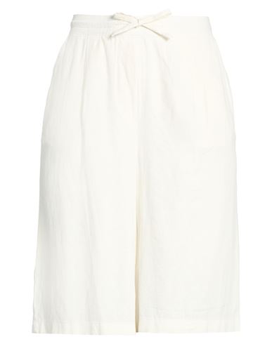 Ichi Woman Shorts & Bermuda Shorts Ivory Size 4 Linen, Viscose In White