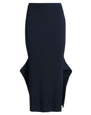 Stella Mccartney Woman Maxi Skirt Navy Size L Viscose, Polyester, Polyamide, Elastane In Blue