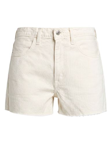 Pangaia Woman Denim Shorts Ivory Size 30 Organic Cotton, Cotton, Ramie In White