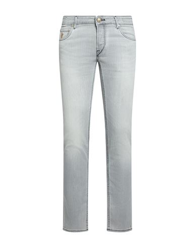 Hand Picked Man Jeans Grey Size 34 Cotton, Elastane In Gray