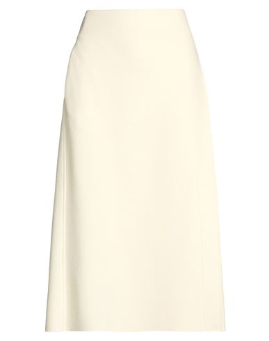 Jil Sander + Woman Midi Skirt Ivory Size 4 Wool, Polyamide In White