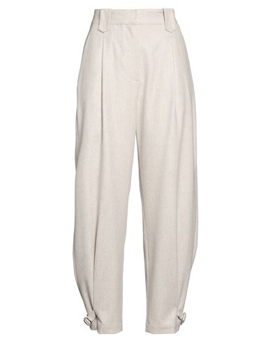 Moorer Woman Pants Grey Size 12 Virgin Wool In Gray