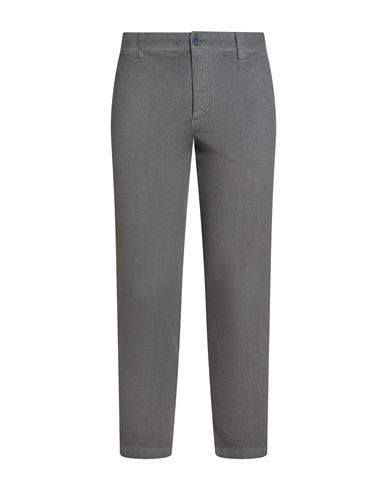 120% Lino Woman Pants Grey Size 10 Linen, Cotton, Elastane In Gray